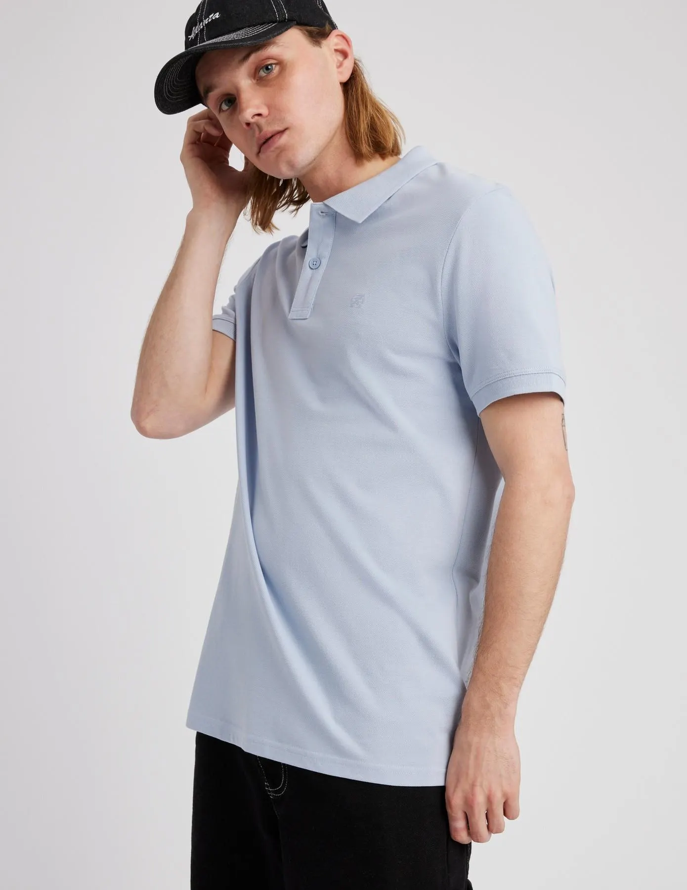 Polo uni - Bleu clair