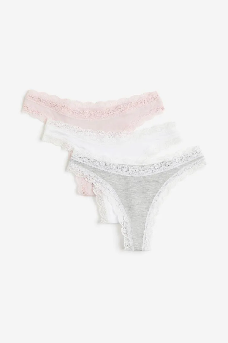 Lot de 3 culottes Thong en coton