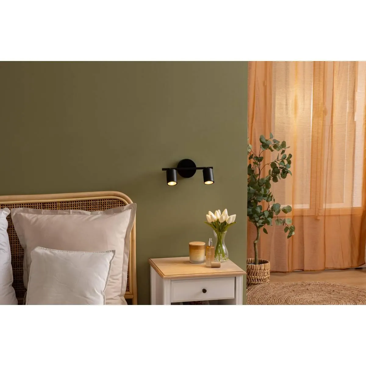 Applique murale/plafonnier "Vico" Noir, 25,5x10 cm