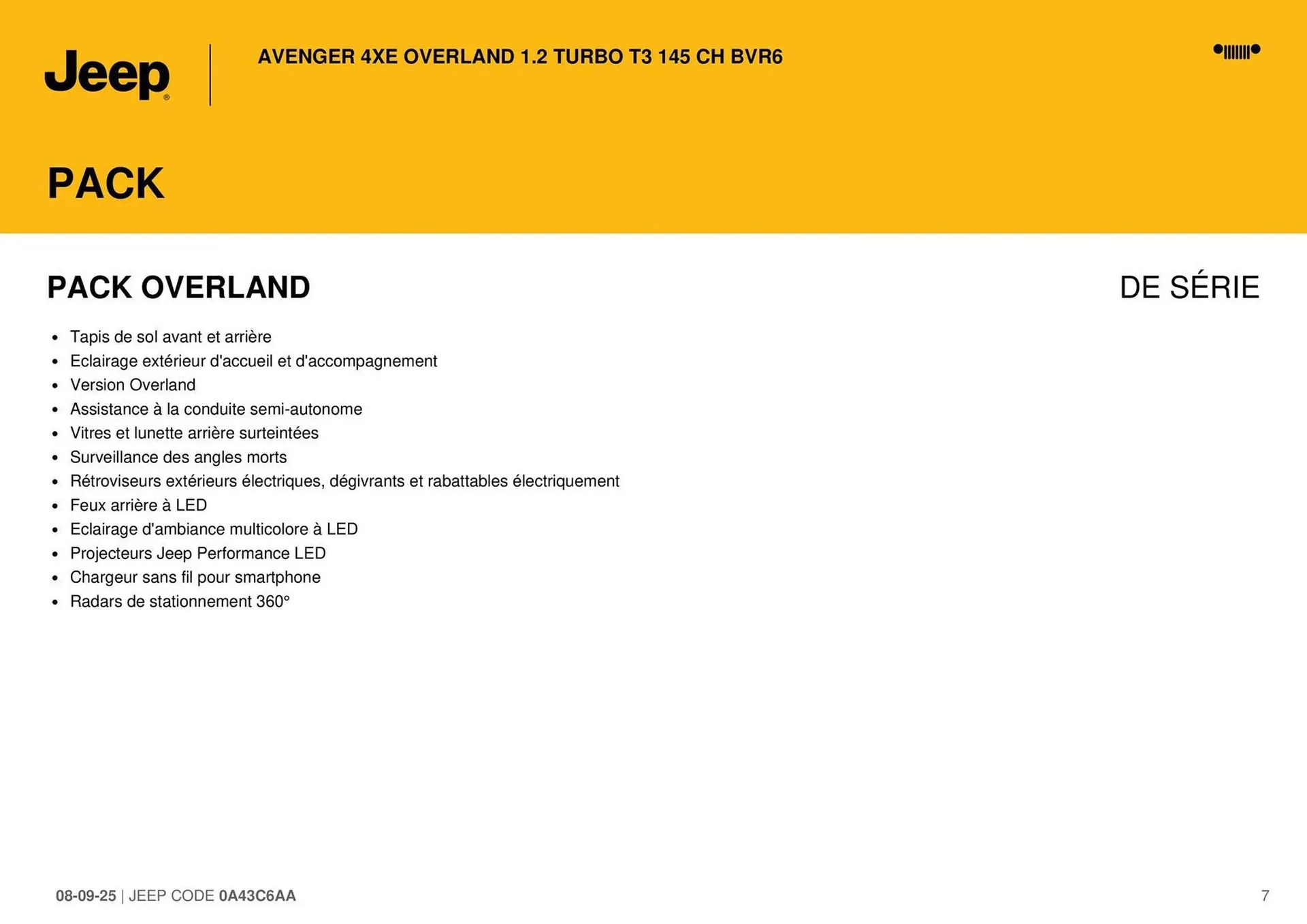 Catalogue Jeep du 8 septembre au 30 septembre 2026 - Catalogue page 7