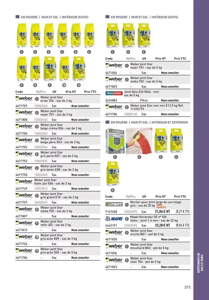 Matériaux 2025 du 1 janvier au 31 décembre 2025 - Catalogue page 375