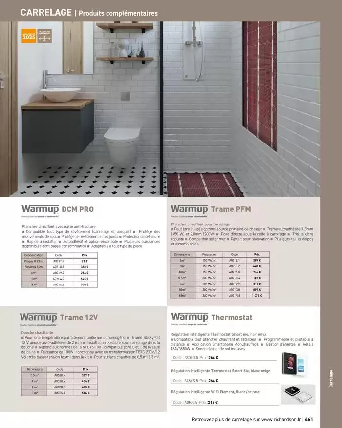 SALLE DE DE BAINS ET CARRELAGE 2025 du 11 avril au 31 décembre 2025 - Catalogue page 463