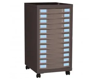 Module de bureau - 12 tiroirs - Anthracite/Taupe