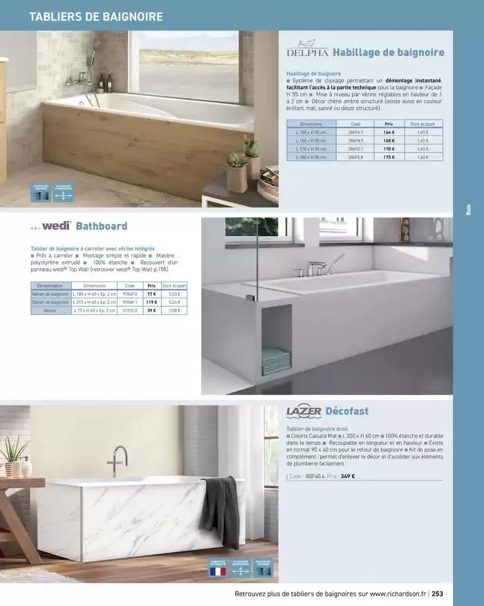SALLE DE DE BAINS ET CARRELAGE 2025 du 11 avril au 31 décembre 2025 - Catalogue page 255