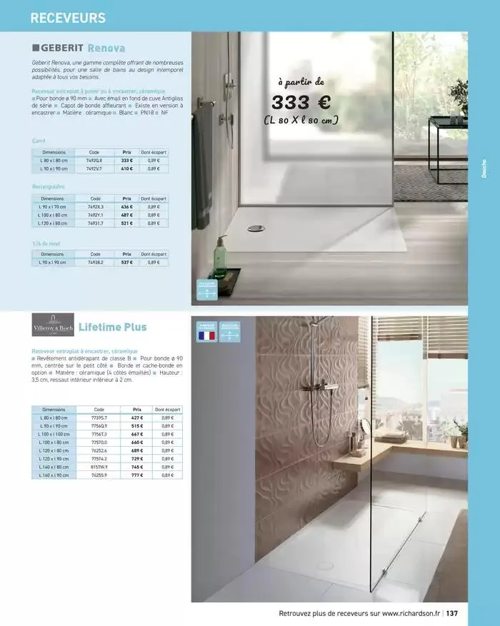 SALLE DE DE BAINS ET CARRELAGE 2025 du 11 avril au 31 décembre 2025 - Catalogue page 139