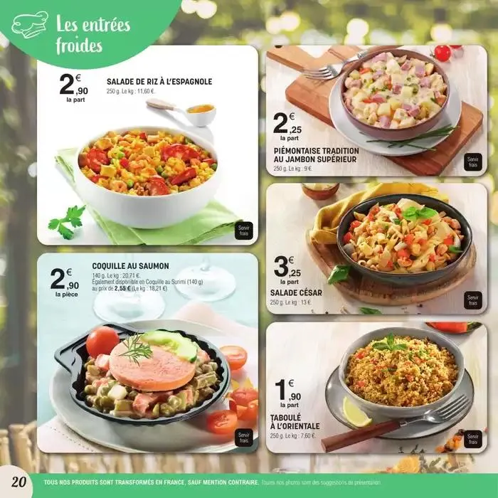 CARTE TRAITEUR PERMANENTE du 31 mars au 30 mars 2026 - Catalogue page 20