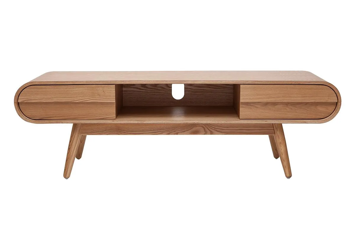 Meuble TV scandinave en bois clair 2 tiroirs L150 cm BALTIK
