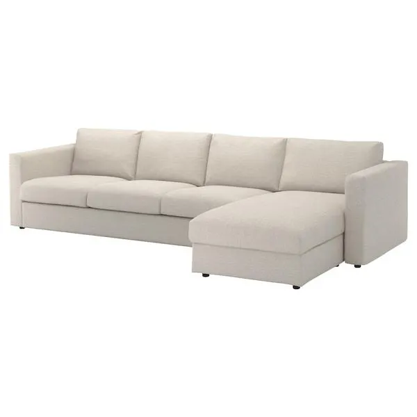 Canapé 4 places av méridienne, Gunnared beige