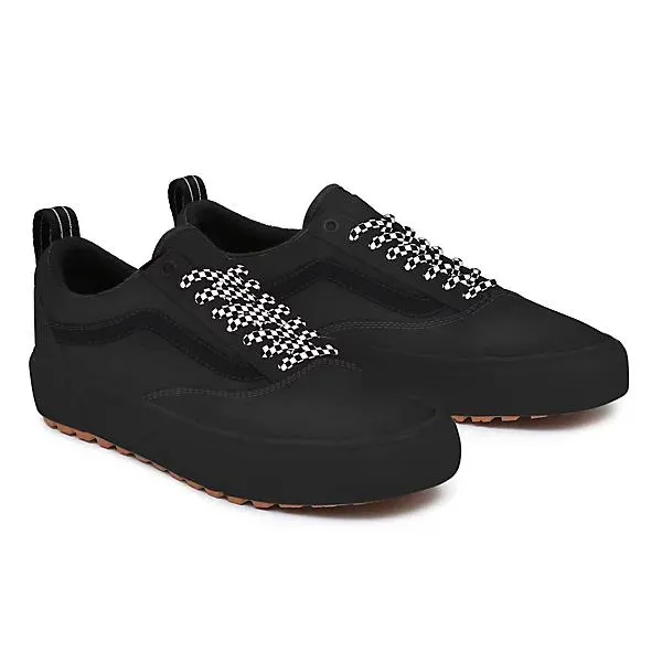 Total Black Leather & Checkerboard Laces Old Skool MTE-1 Personnalisées