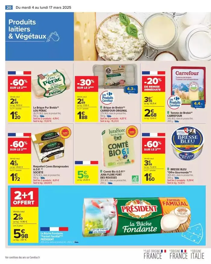 PRODUITS LAITIERS & VÉGÉTAUX du 4 mars au 17 mars 2025 - Catalogue page 22