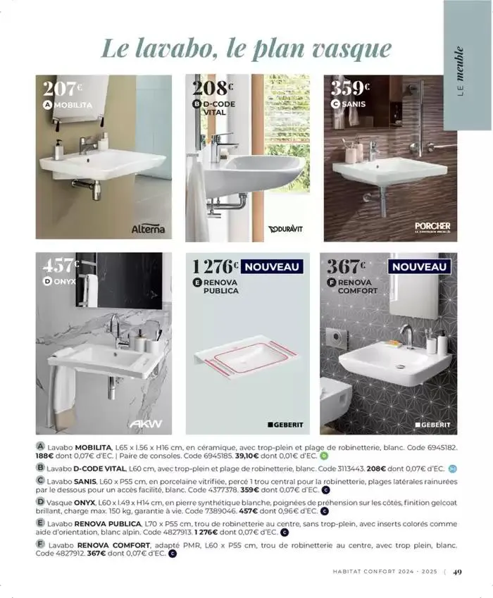 Cedeo Habitat confort du 1 octobre au 31 mai 2025 - Catalogue page 51