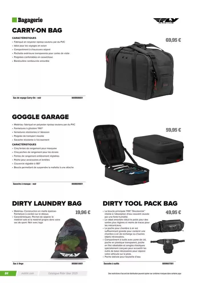 FLY RACING 2025 du 20 novembre au 31 août 2025 - Catalogue page 86