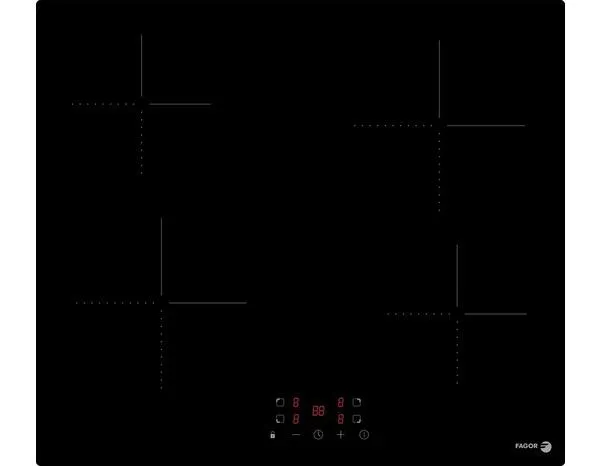 Plaque vitrocéramique 4 zones - Dim. d'encastrement : 56 x 49 cm. - FAGOR