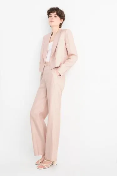 Linen business trousers - high waist - straight fit