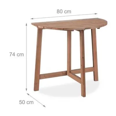 Table pliante demi-lune en bois