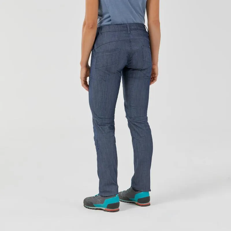 Pantalón vaquero de escalada y montaña Mujer Simond stretch V2 Vertika