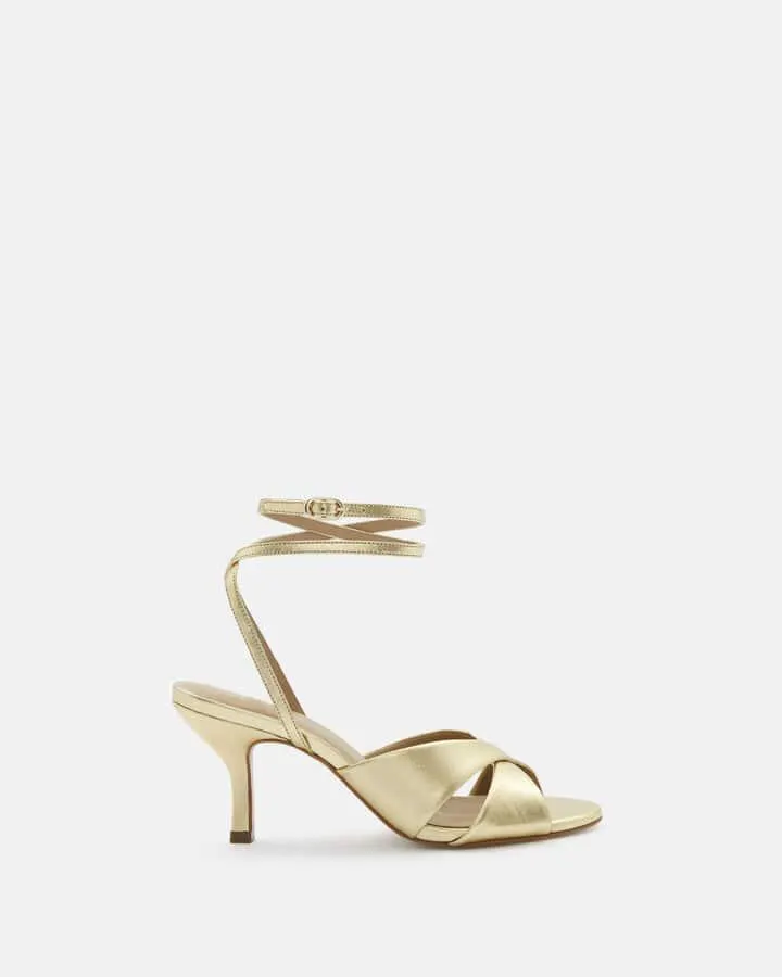 SANDALE À TALON KIMIZ/MET Platine