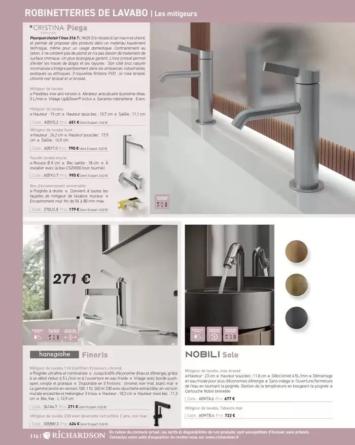 SALLE DE DE BAINS ET CARRELAGE 2025 du 11 avril au 31 décembre 2025 - Catalogue page 118