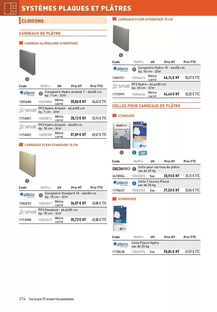 Matériaux 2025 du 1 janvier au 31 décembre 2025 - Catalogue page 274