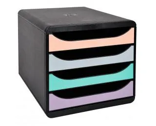 Caisson individuel Big Box – EXACOMPTA – Noir/Pastel Glossy