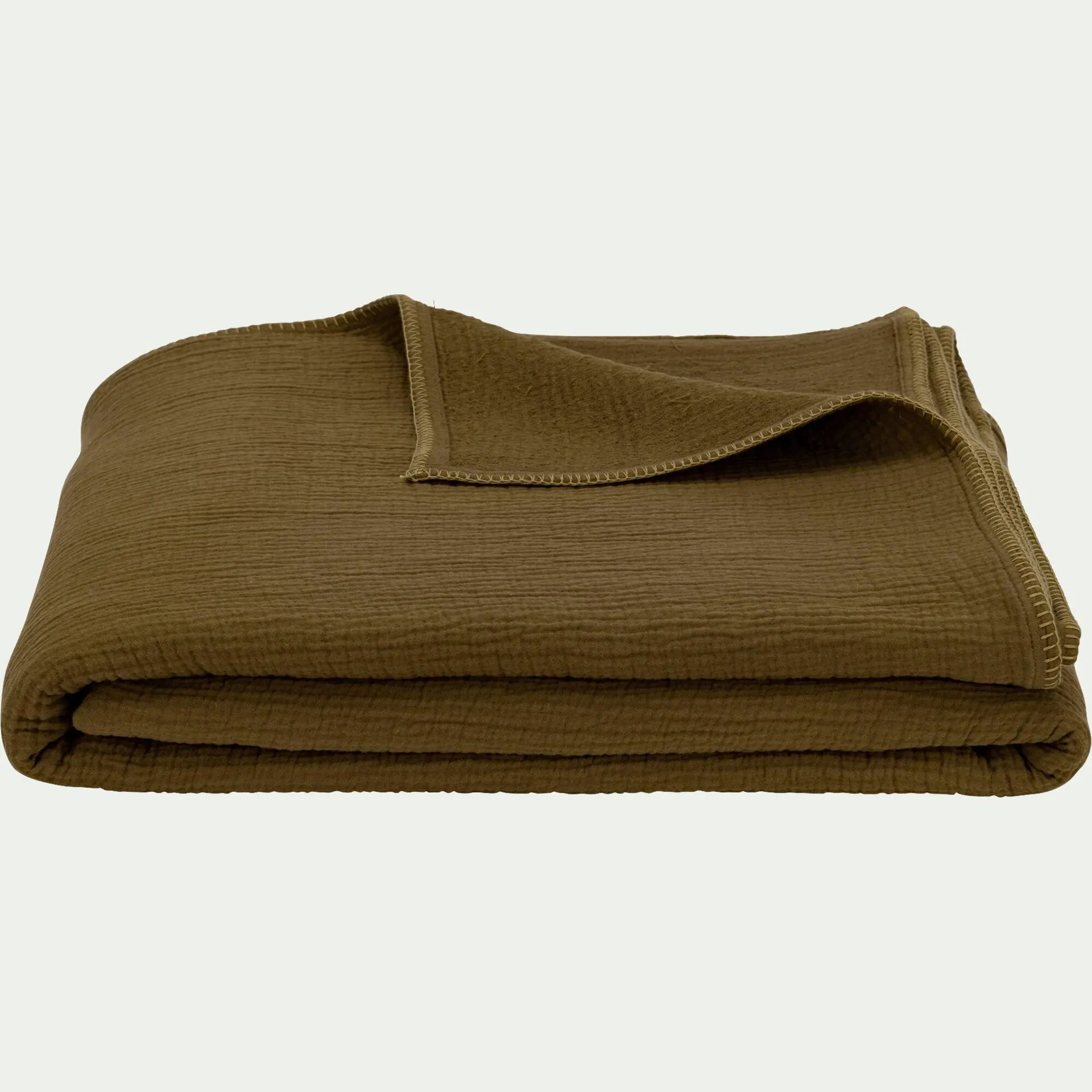 Couvre-lit en triple gaze de coton 230x250cm - vert