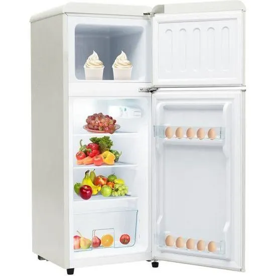Réfrigérateur Congélateur en Haut,Lumière LED,2 portes,92L(64L+28L),105,5x41x45,5cm-Classe énergétique F,27°à 13°