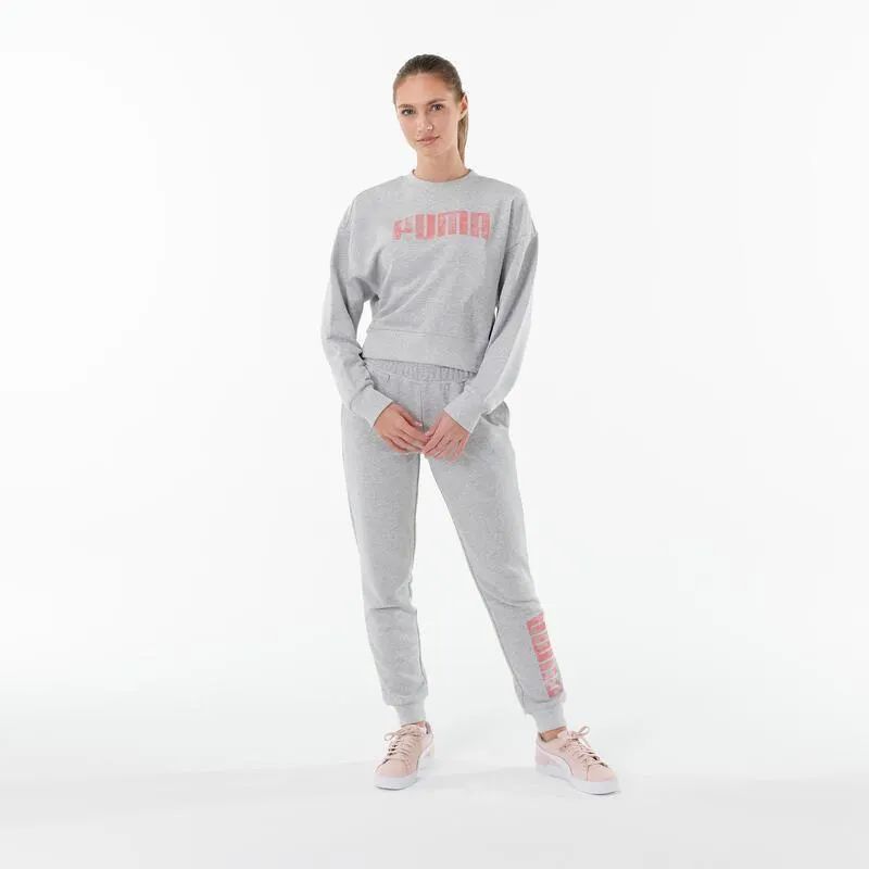 Pantalon PUMA fitness slim coton gris femme
