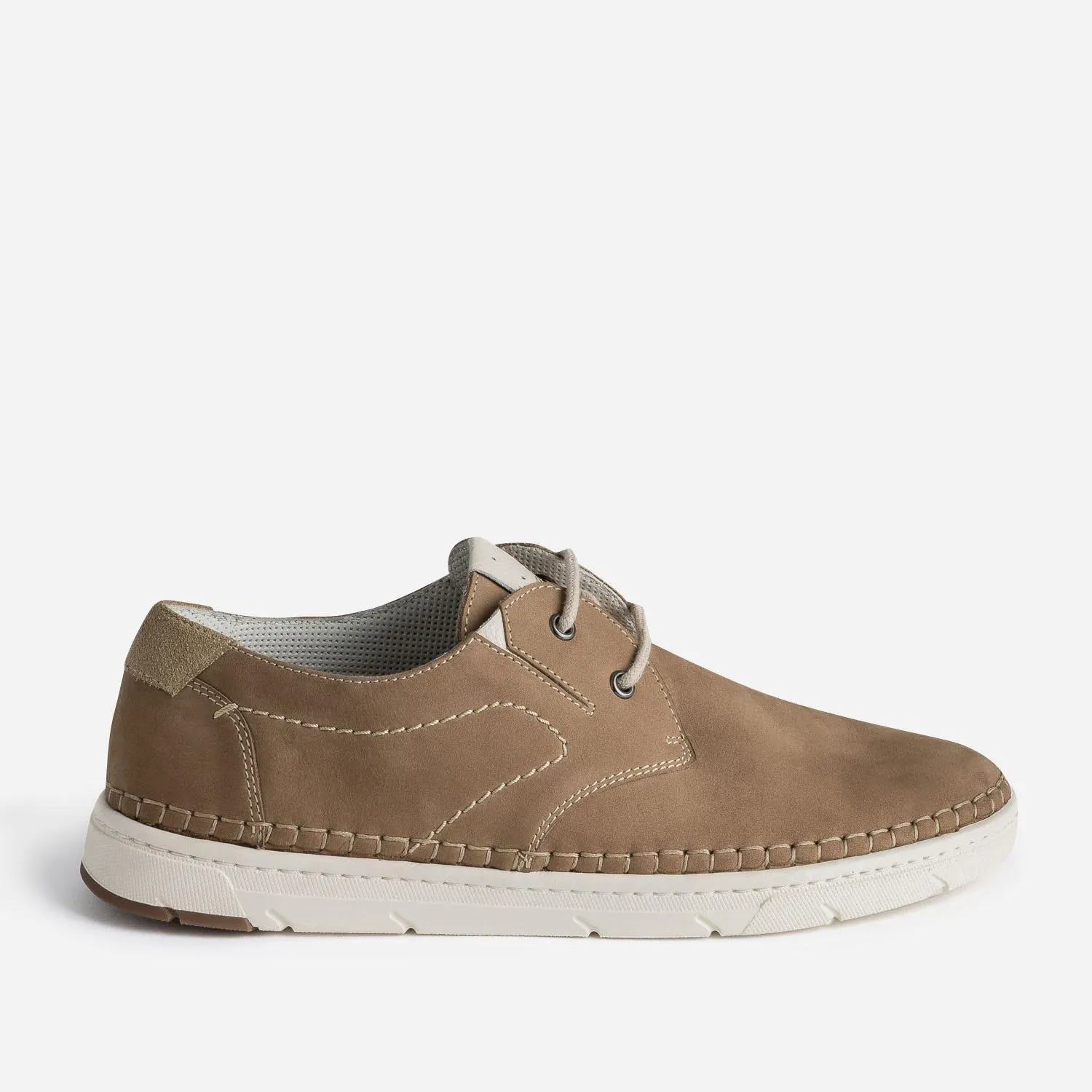 Derby confort beige foncé en cuir
