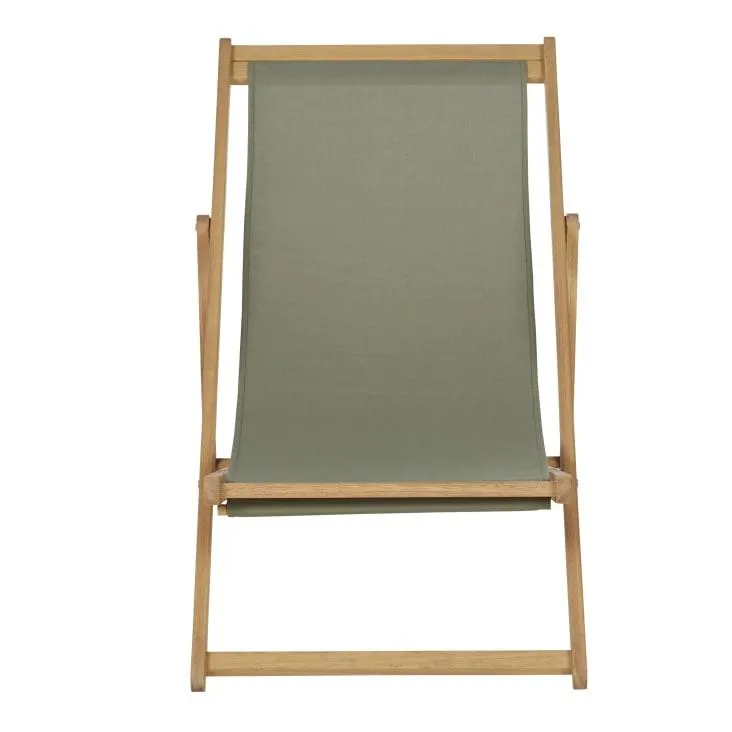 Hamaca de madera de eucalipto y poliéster reciclado verde caqui