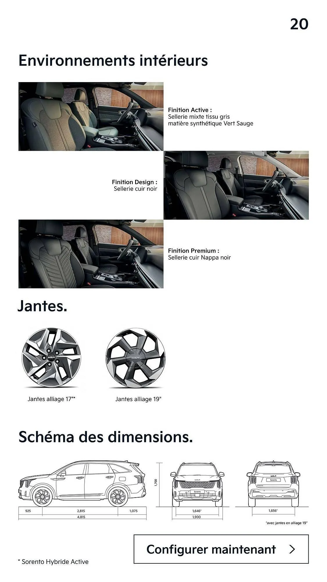 Catalogue KIA Sorento Hybride du 9 septembre au 31 août 2025 - Catalogue page 20