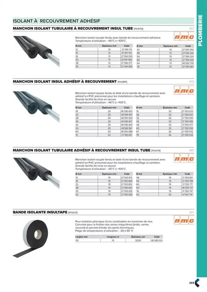 Catalogue génie climatique & sanitaire | Édition 2024-2025 du 2 octobre au 31 décembre 2025 - Catalogue page 269