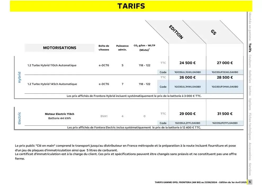 Opel Nouveau Frontera du 3 avril au 3 avril 2026 - Catalogue page 6