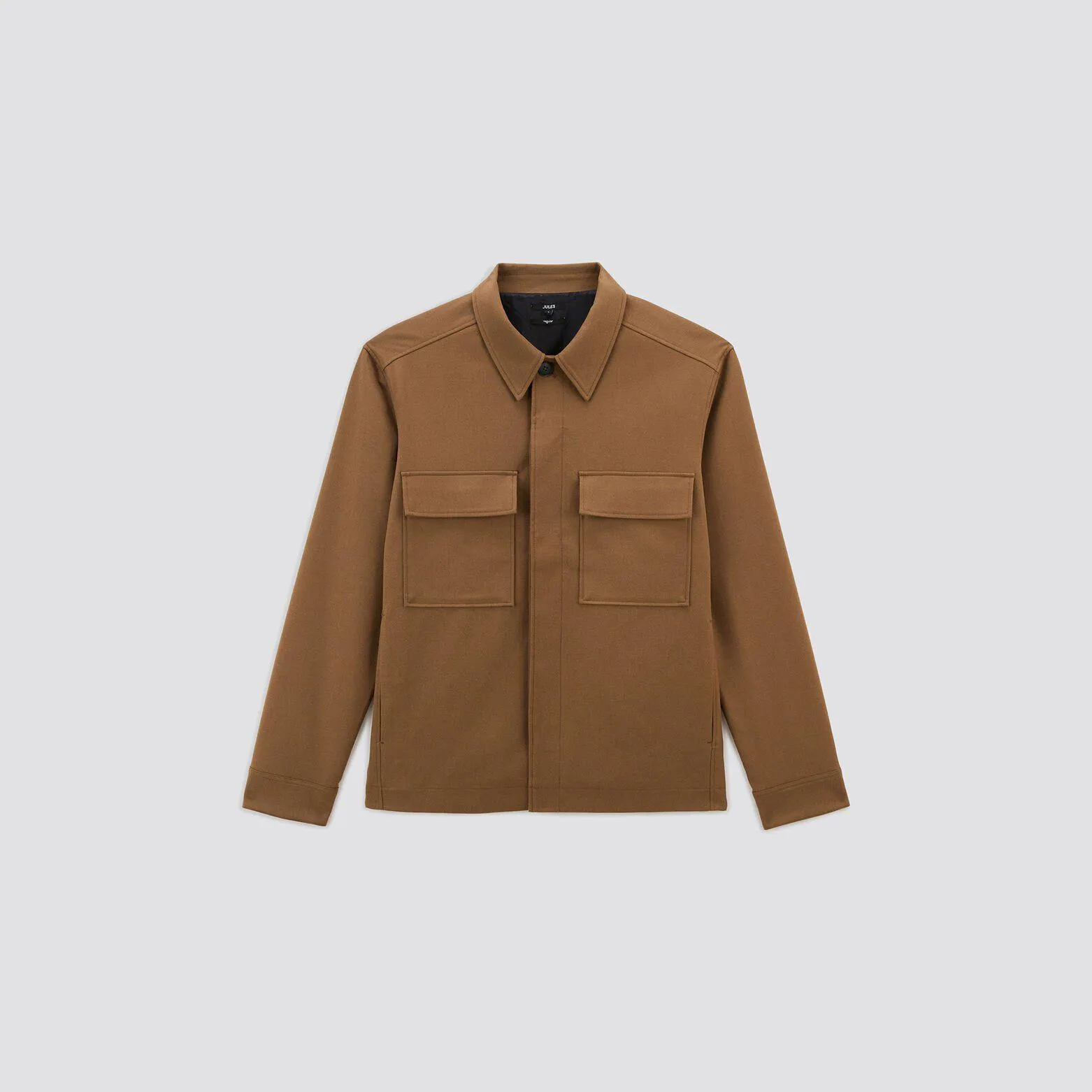 Surchemise regular unie polyester recyclé - Camel