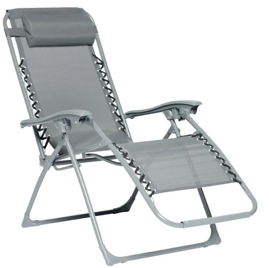 Chaise/relax Multipositions Avec Coussin Gris