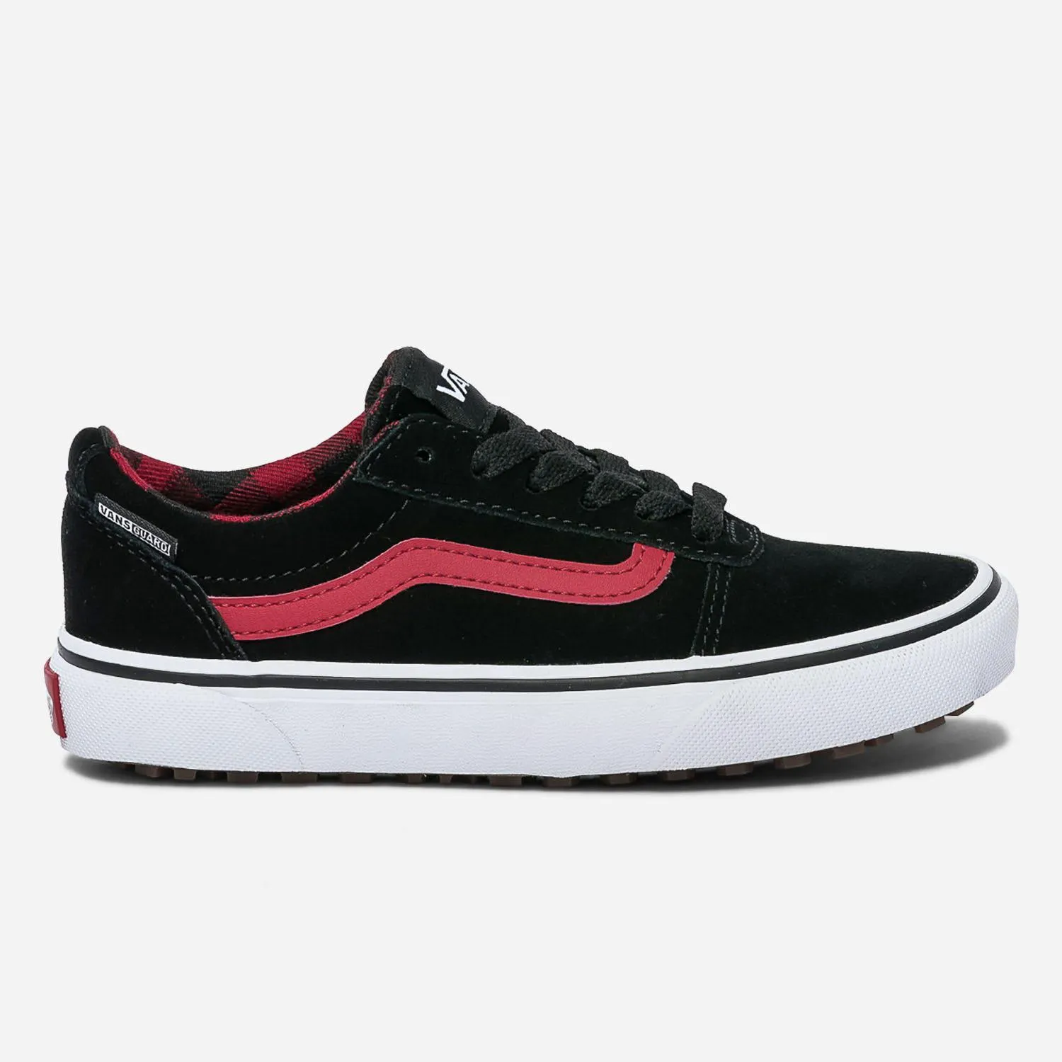 Tennis VANS noir et rouge en cuir velours