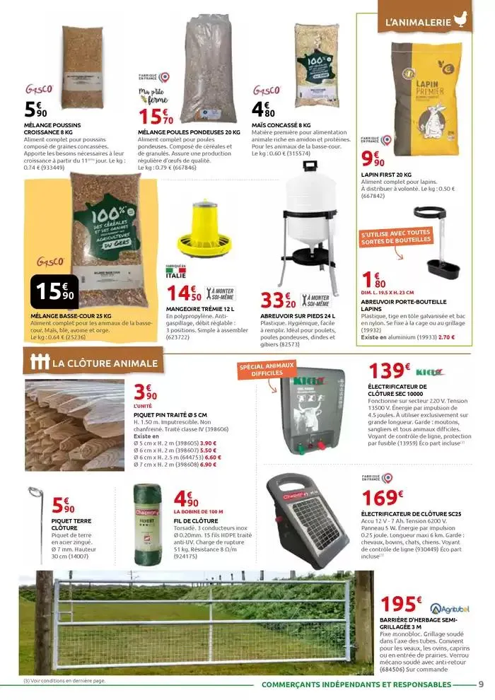 MOTOCULTURE - JARDINAGE - BRICOLAGE - DROGUERIE - ANIMALERIE du 31 mars au 26 avril 2025 - Catalogue page 9