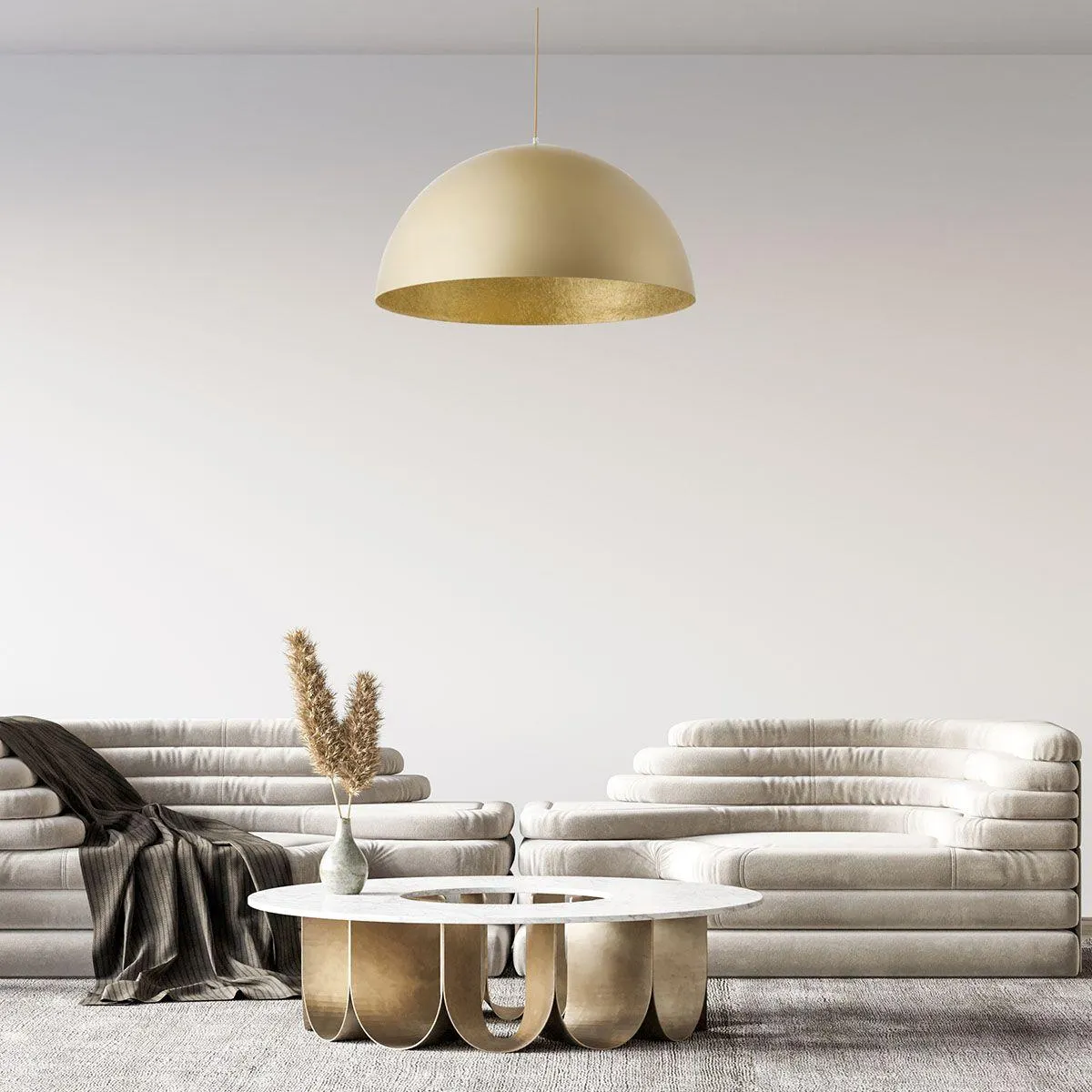 Suspension SFERA en métal couleur champagne intérieur doré