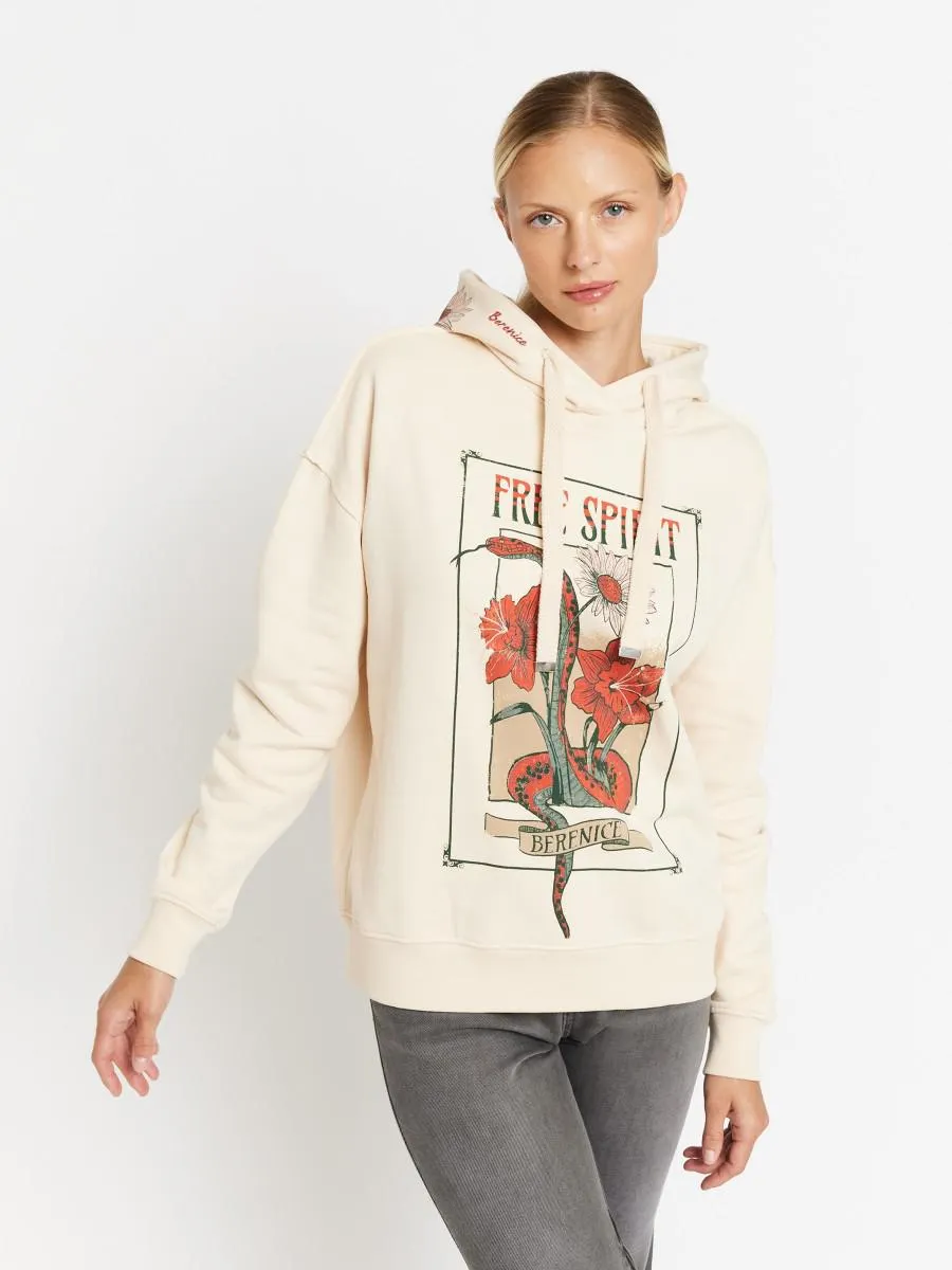 DARIA | Sweat artwork à capuche beige