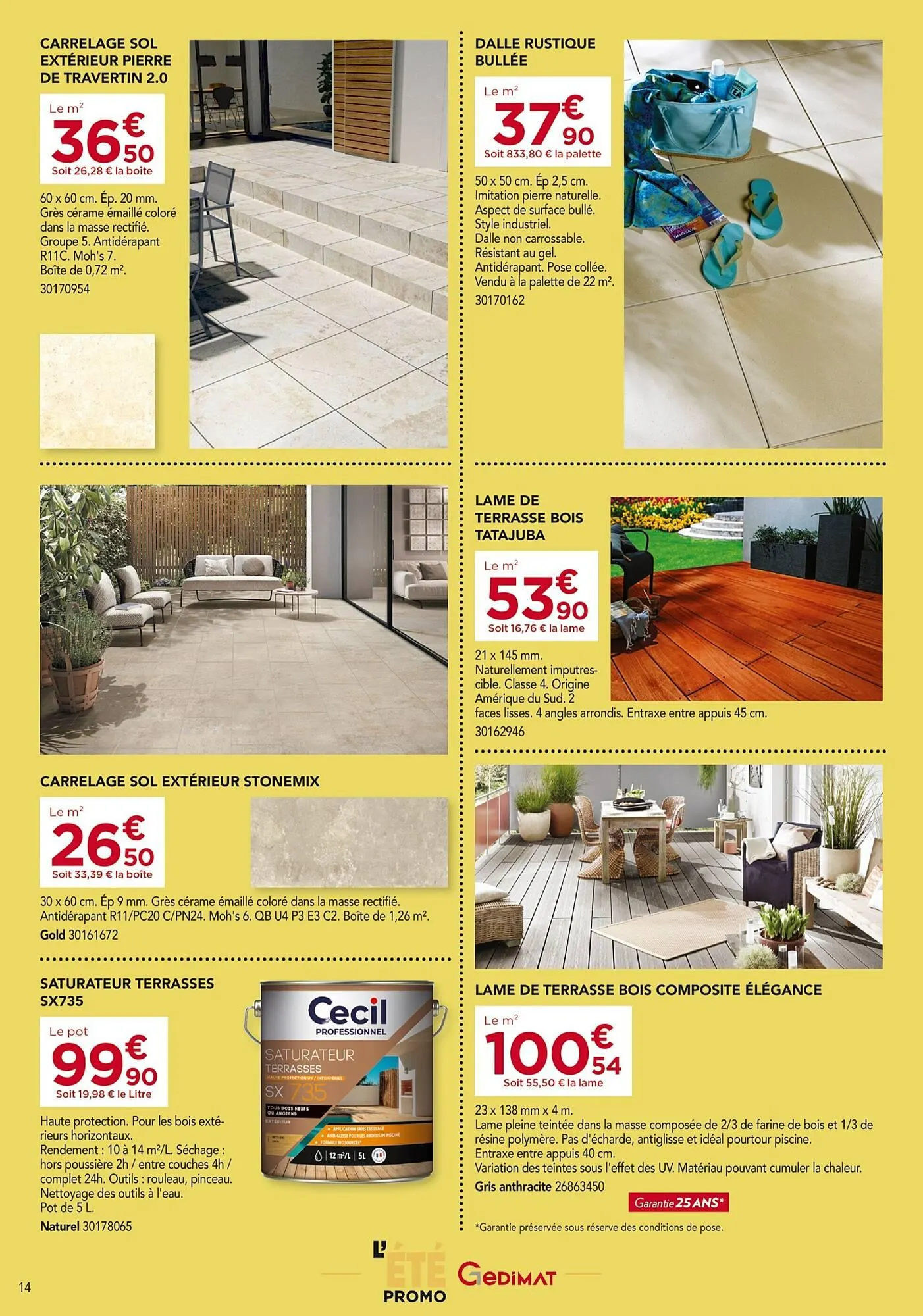 Catalogue Gedimat du 2 juillet au 26 juillet 2025 - Catalogue page 14