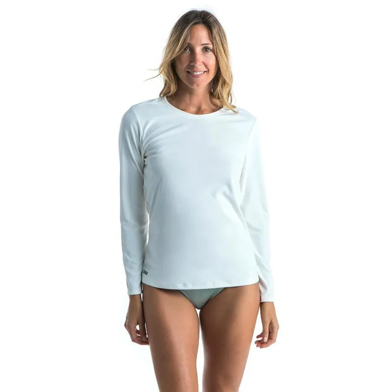 TEE SHIRT ANTI UV FEMME MANCHES LONGUES SURF MALOU GREIGE (SANS TEINTURE)