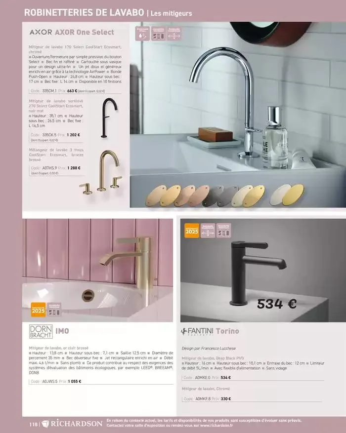 SALLE DE DE BAINS ET CARRELAGE 2025 du 11 avril au 31 décembre 2025 - Catalogue page 120