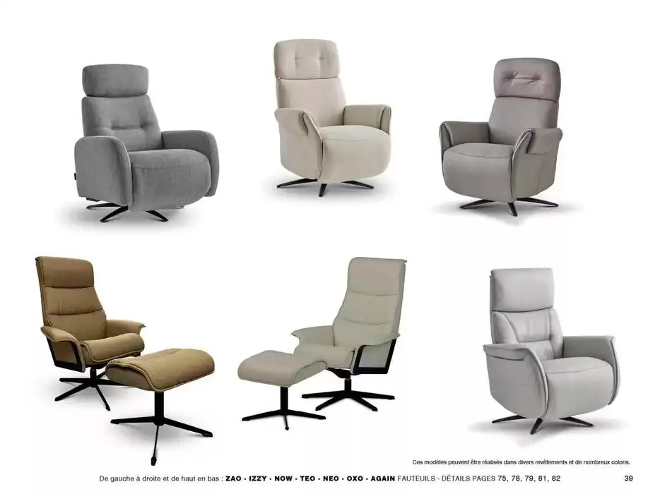 Catalogue Canapés et Fauteuils 2025  du 1 janvier au 31 décembre 2025 - Catalogue page 39