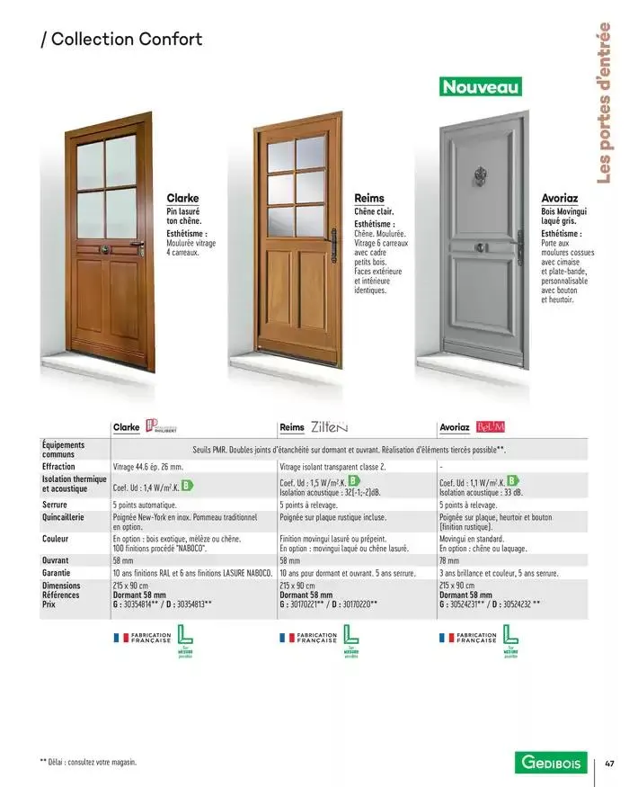 Menuiserie Extérieures 2025 du 1 janvier au 31 décembre 2025 - Catalogue page 47