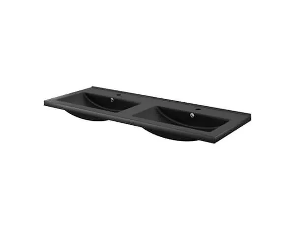 Plan vasque céramique noir "Napold" L. 120 cm - Cooke and Lewis