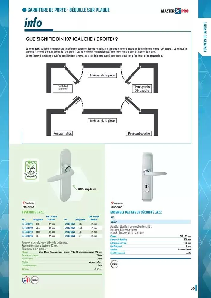 Guide Quincaillerie Serrurerie 2025 - 2026 du 1 avril au 1 avril 2026 - Catalogue page 57