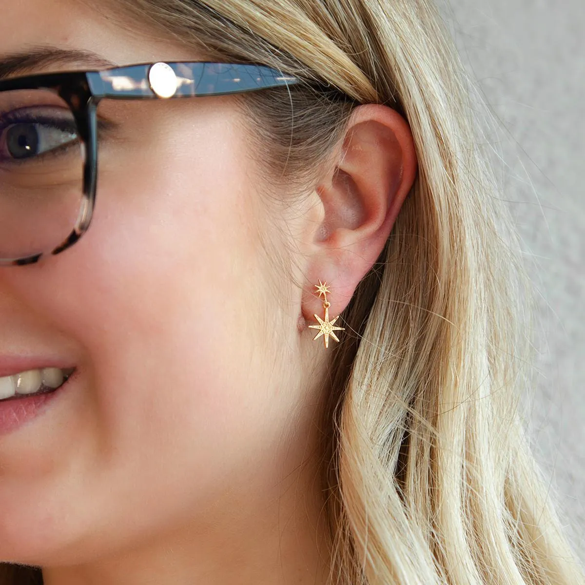 Boucles d'oreilles plaqué or motif étoile