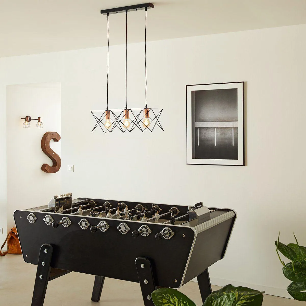 Suspension design filaire ORLANDO cuivrée en métal