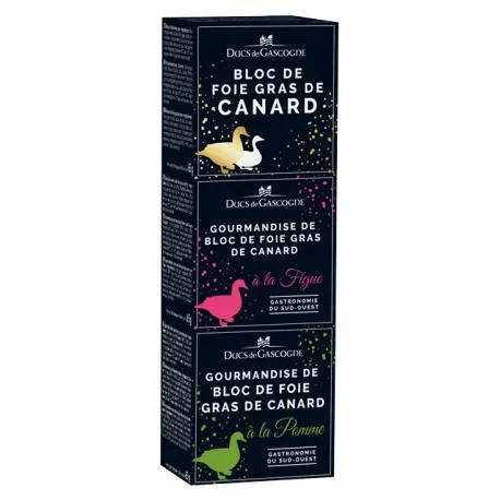 Coffret cadeau d’un/du Trio de blocs de foie gras - Idées gourmandes à offrir