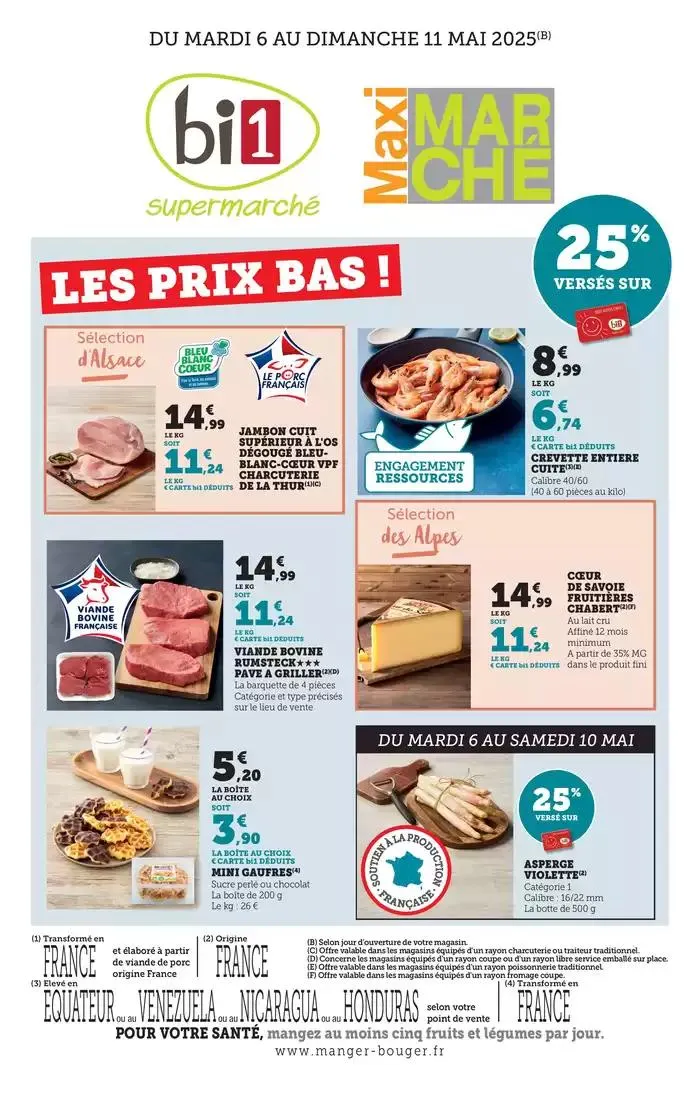 LES PRIX BAS ! du 6 mai au 11 mai 2025 - Catalogue page 1