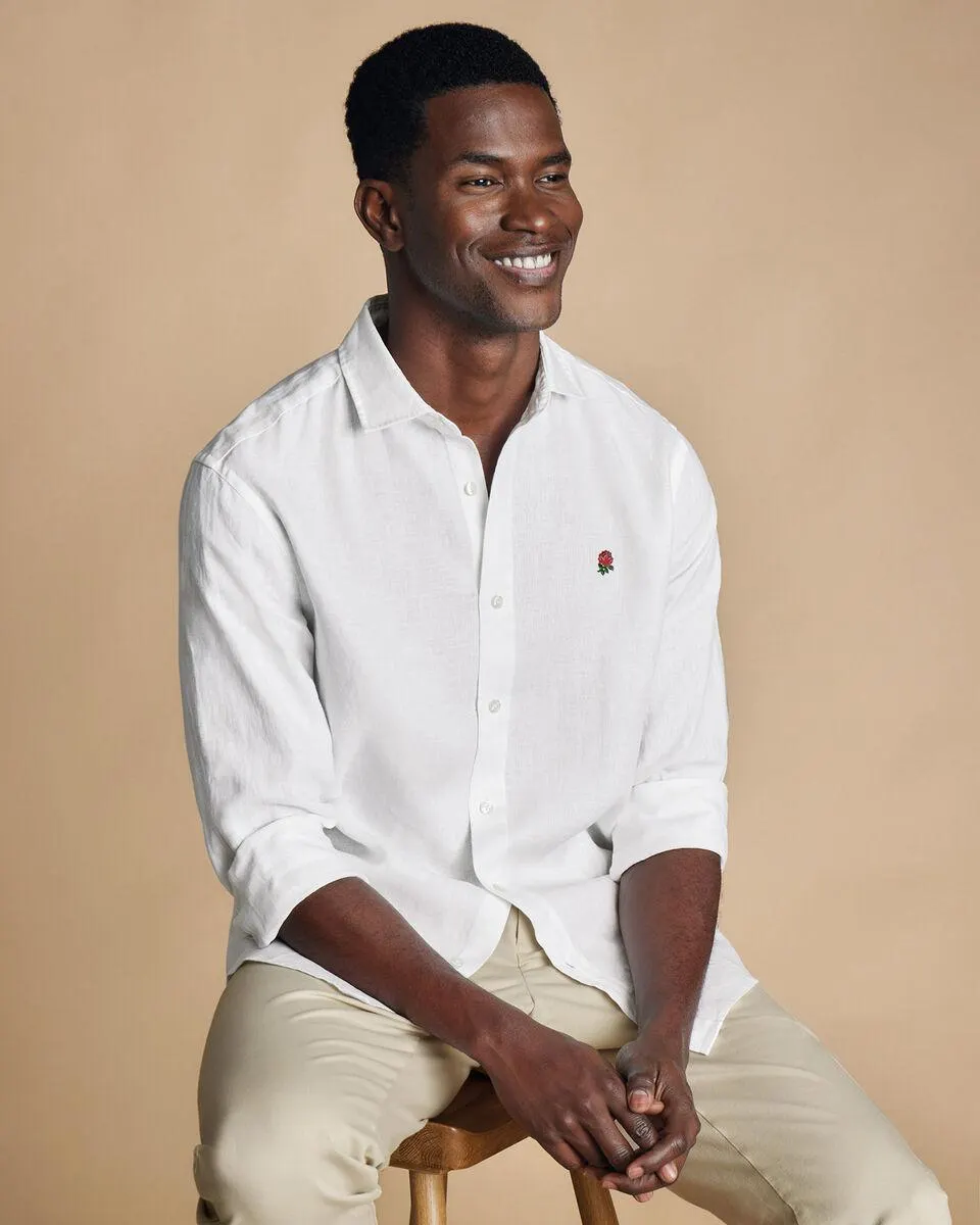 England Rugby Pure Linen Shirt - White